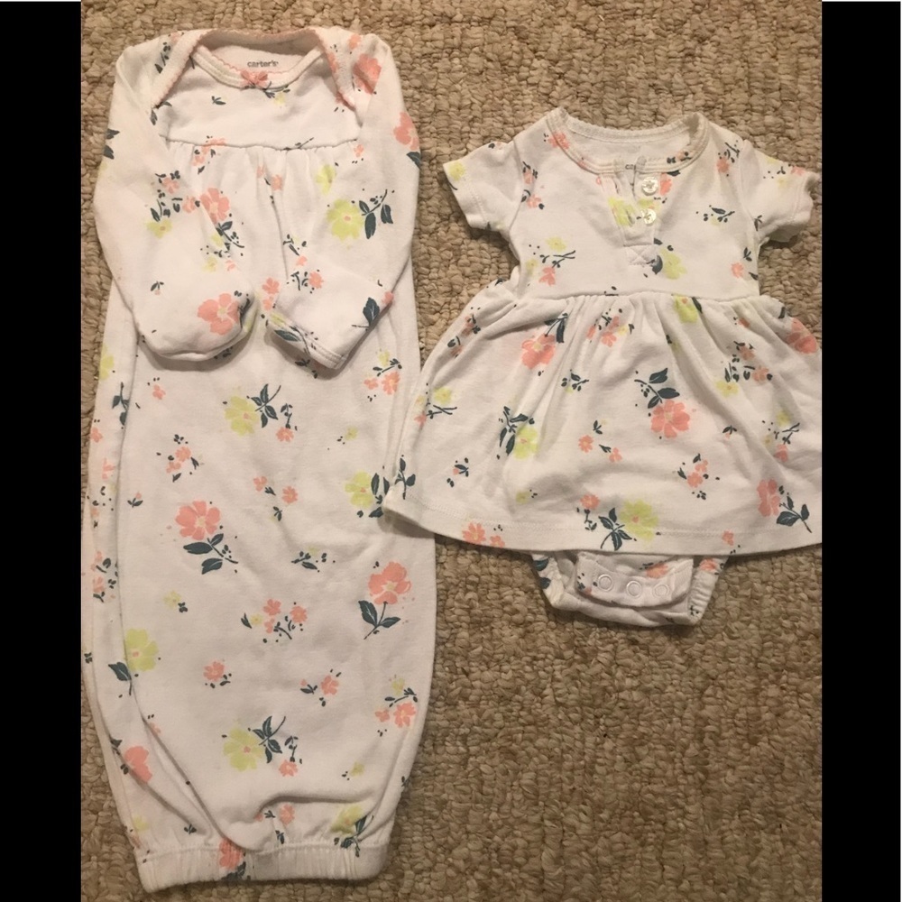 Carter’s Adorable Matching Pink Bow dress & Gown